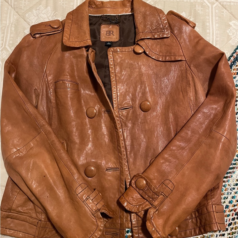 Banana Republic Women’s Brown Leather Jacket Large